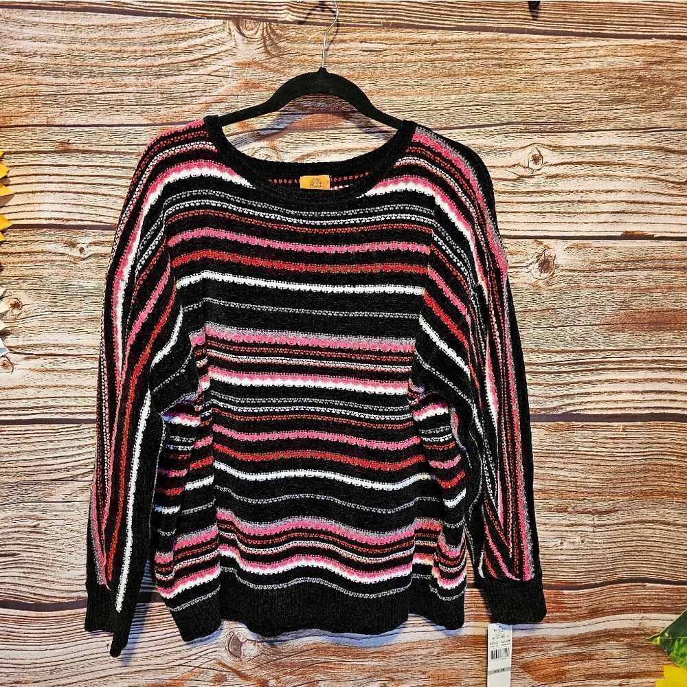 Ruby Red Long Sleeve Sweater Women's 1x Multicolored Nwt